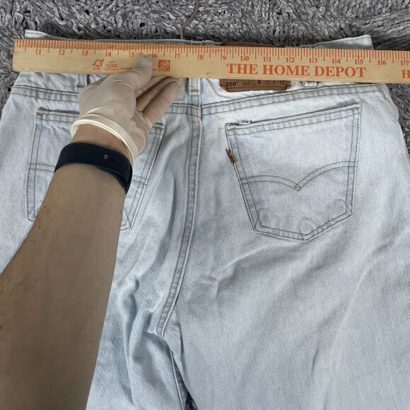 VINTAGE Levi 550 Orange Tab Jeans Size 33 x 32 Relaxed Fit Tapered Leg Blue Y2K - Picture 6 of 8
